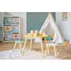 Sada dětského nábytku z MDF a borovice + 2 židle, vícebarevná