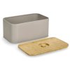 Chlebník s bambusovým víkem, 30 x 18 x 13 cm, taupe