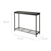 Boční stolek pro pohovku, úzký, černý, 75 x 23 x 60 cm