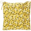 Sedací polštář, bílé květiny na žlutém pozadí, bavlna, 40 x 40 cm
