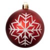 Sada červených koulí s bílým vzorem,  Ø 8 cm