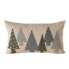 Dekorační polštář s vánočními stromečky z látky boucle MALI, 30 x 50 cm