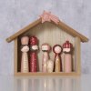 Dřevěný betlém s barevnými figurkami TALINA, 6 ks