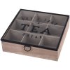 Dřevěná krabička na čaj, 9 přihrádek