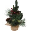Malý umělý vánoční stromek s přírodním zdobením, 30 cm