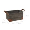Home Styling Collection Úložný košík, manšestr s uchy, 30 x 20 x 15 cm, antracitový