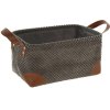 Home Styling Collection Úložný košík, manšestr s uchy, 30 x 20 x 15 cm, antracitový