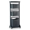 Plastový regál do šatníku se 3 koši COMFY PLACES, 42 x 30 x 108 cm