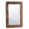 Nástěnné zrcadlo v mangovém dřevěném rámu LINES&CURVES, 60 x 90 cm, hnědé