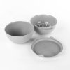 Miska s cedníkem a víkem, Ø 24 cm, šedá