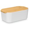 Chlebník s bambusovým víkem VALIS, 4,5 l, bílý
