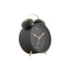 Retro budík TWIN BELL, Ø 9,7 cm, černý