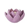 Keramický svícen, květina, LIRIO, 8 x 10 cm, fialový