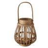 Lucerna na svíčku ILVIE, bambusová, hnědá