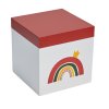 Krabička na dětské vzpomínky HEAD IN THE CLOUDS, 17 x 17 x 11 cm, duha