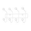 Nástěnný věšák, 8 háčků, bílý