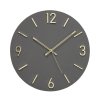 Nástěnné hodiny, se zlatými ručičkami, DAKOTA, Ø 40 cm, šedé