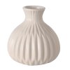 Pruhovaná váza, ESKO, béžová, keramická