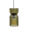 Závěsná lampa ze zeleného skla ANCEL, Ø 14 cm