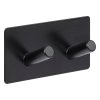 Samolepicí háček STIKY+, 2 háčky, z nerezové oceli, 9 x 3,5 x 4,5 cm, černá barva
