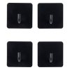 Sada 4 samolepicích háčků STIKY, nerezová ocel, černé