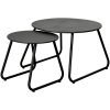 Sada kovových odkládacích stolků, Ø 40 cm, Ø 60 cm, černá barva