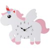 Nástěnné hodiny Jednorožec, MDF, 30 x 24 cm