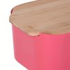 Chlebník s bambusovým víkem, 33 x 18,5 x 12 cm, červený