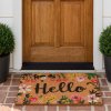 Rohožka s květinovým vzorem a nápisem HELLO, 59 x 39 cm
