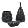 Sada koupelnových doplňků: dávkovač, mýdlenka a kelímek, černá
