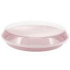 Podnos z plastu s víkem, Ø 35,5 x 8,5 cm, růžový