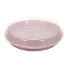 Podnos z plastu s víkem, Ø 35,5 x 8,5 cm, růžový