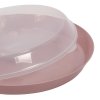 Podnos z plastu s víkem, Ø 35,5 x 8,5 cm, růžový