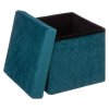 Skládací pouf s úložným prostorem, 31 x 30 x 31 cm, velur