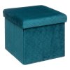 Skládací pouf s úložným prostorem, 31 x 30 x 31 cm, velur
