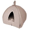 Pelíšek pro kočku, béžový, 35 x 35 x 38 cm