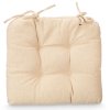 Sedáky na židle s prošíváním a šňůrkami, 40 × 40 cm, béžová barva