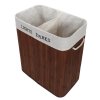 Bambusový koš na prádlo, dvoukomorový SVANA, 100 l