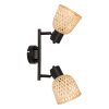 Stropní lampy LIO 2 stínidla z pleteného bambusu, 2 x Ø 17 cm