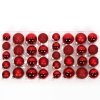 Skleněné vánoční koule v různých velikostech, červené, 34 kusů