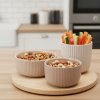 Sada keramických mističek na občerstvení LINY na bambusovém podnose