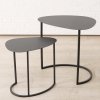 Sada 2 odkládacích stolků JERRY, kapkovitý tvar, kovové, šedý