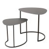 Sada 2 odkládacích stolků JERRY, kapkovitý tvar, kovové, šedý