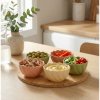 Mističky na pochutiny ve tvaru květin na podnosu, 5 misek + deska
