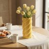Keramická váza žlutá, Ø 12,5 x 25 cm