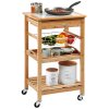 Kuchyňský vozík na kolečkách se šuplíkem a košíkem na zeleniny, bambus, Kesper