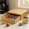 Bambusový box na kávové kapsle, 8 přihrádek, 30 x 30 cm