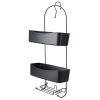 Kovová koupelnová polička ARC, černá, 24 x 12 x 59 cm