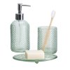 Koupelnová sada NODE, dávkovač, kelímek na kartáčky a mýdlenka, zelená