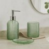 Koupelnová sada NODE, dávkovač, kelímek na kartáčky a mýdlenka, zelená